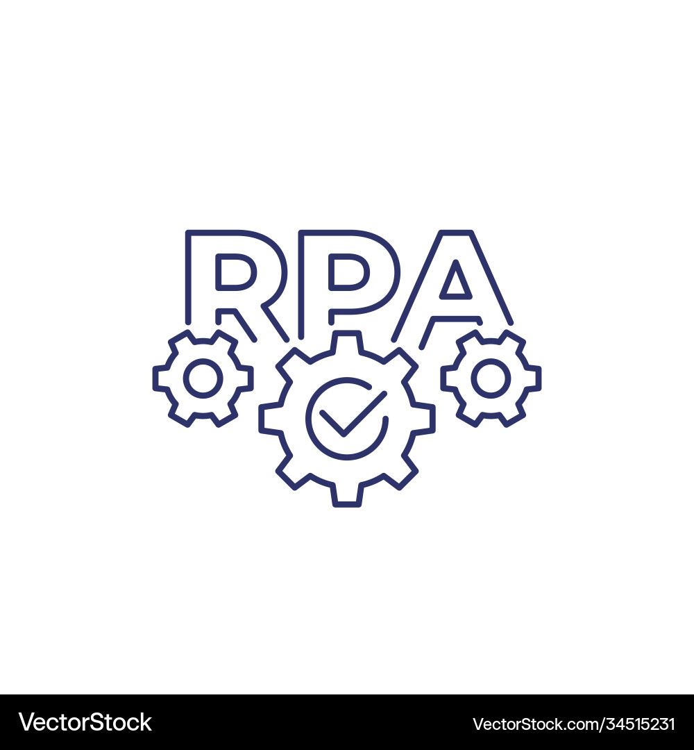 RPA Robotic Process Automation Icon vector image