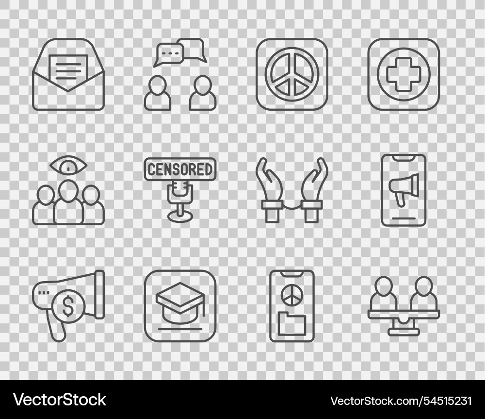 Set line megaphone and dollar gender equality Set line megaphone and dollar gender equality vector image
