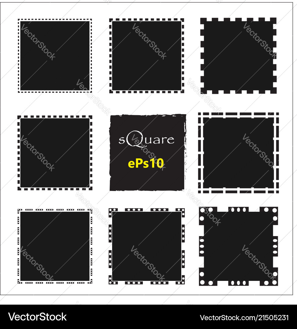 Set of empty scribble square frame design Vector Image