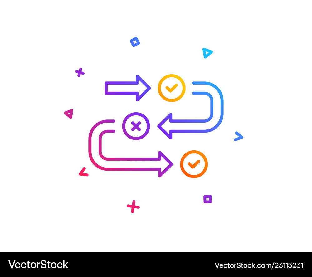 Survey progress line icon algorithm sign vector image