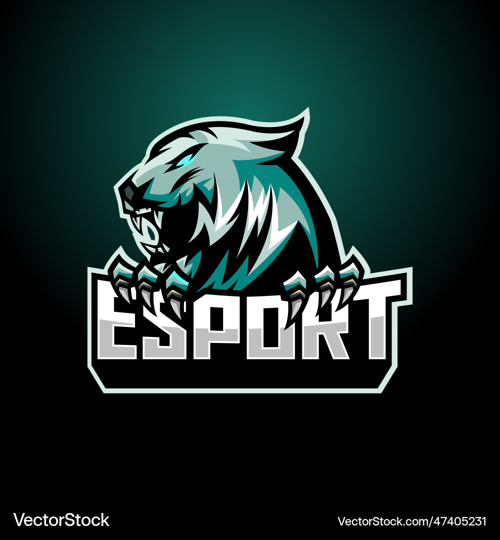 Tiger esport Maskottchen Design Logo Tiger esport Maskottchen Design Logo vektorbild