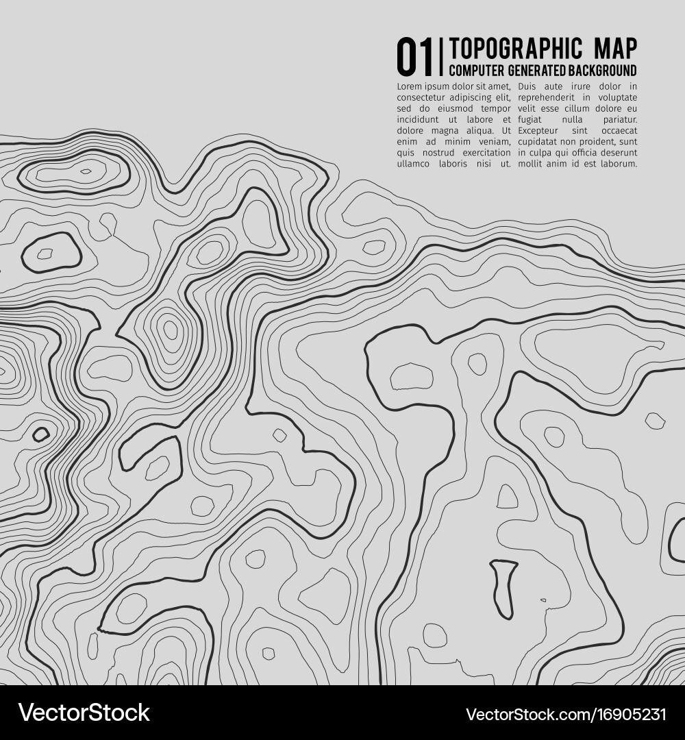 Topographic map background with space for copy Vector Image