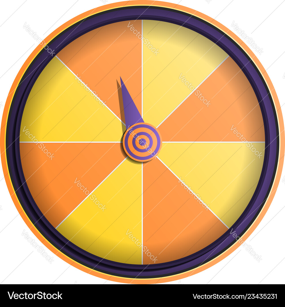 Yellow orange wheel fortune icon cartoon style Yellow orange wheel fortune icon cartoon style vector image