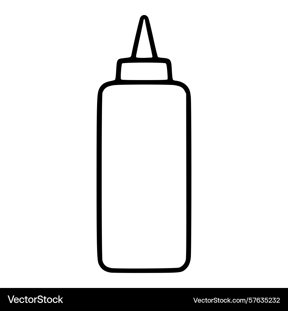 A simple of condiment bottle with pointed cap A simple of condiment bottle with pointed cap Vector Image