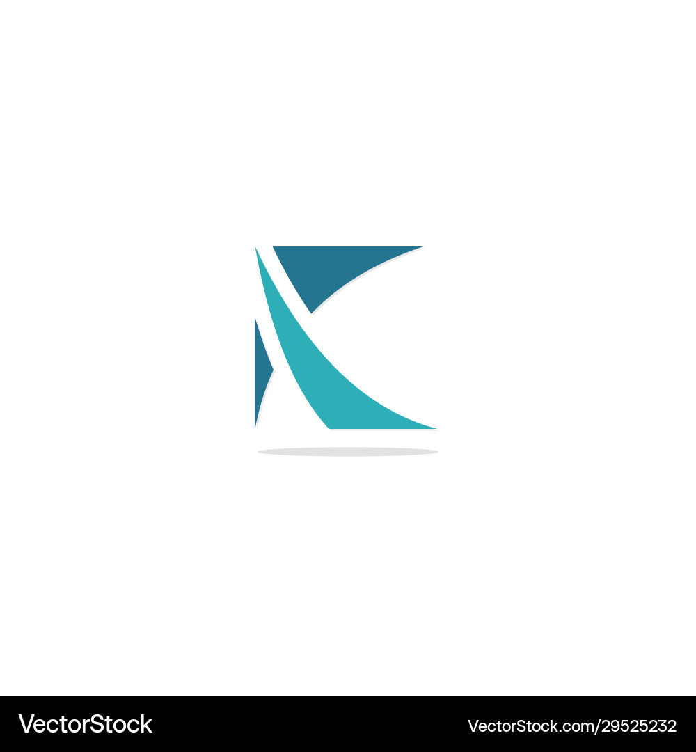 Abstract k initial curve logo vector image