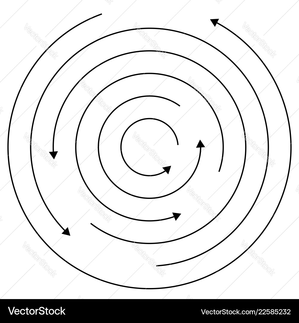 Circular arrows - random concentric circles Circular arrows - random concentric circles vector image