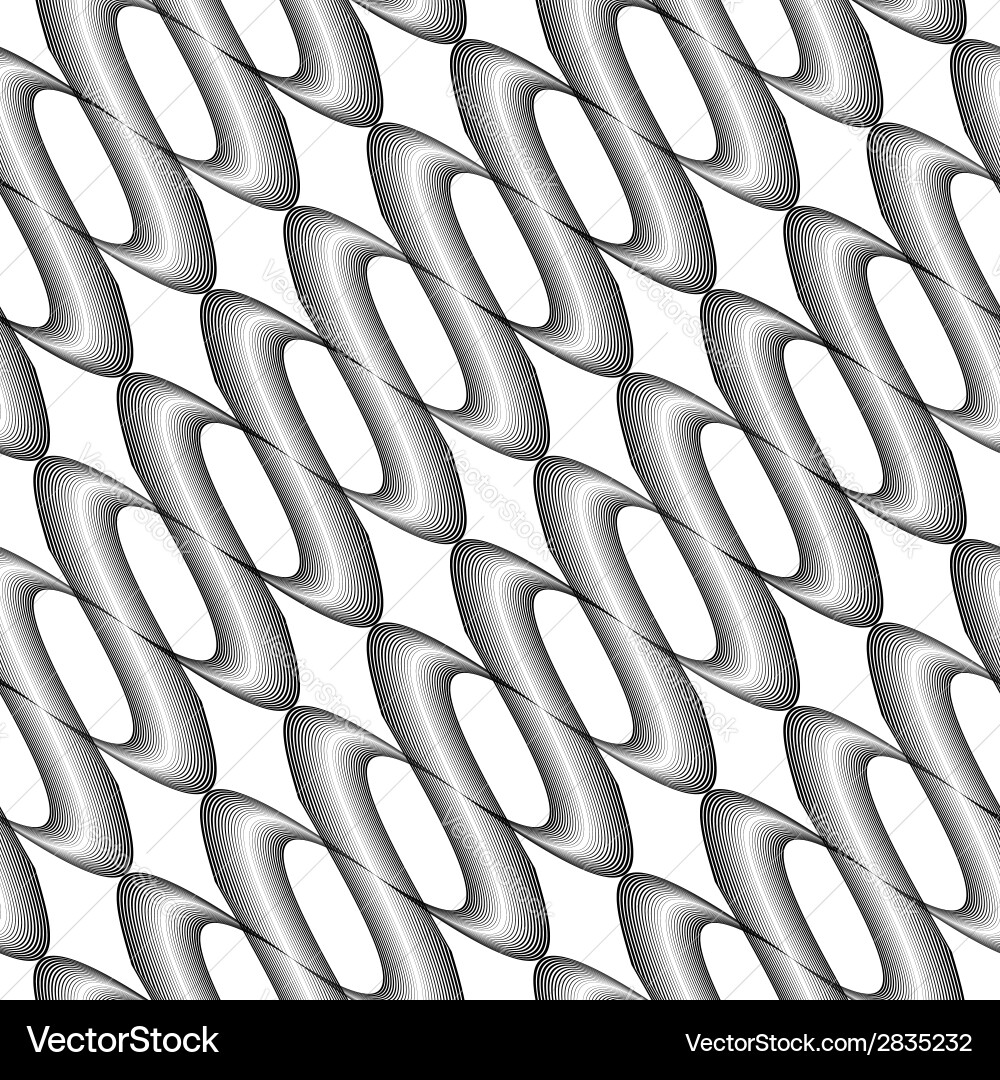 Design seamless monochrome twisted wave pattern Vector Image