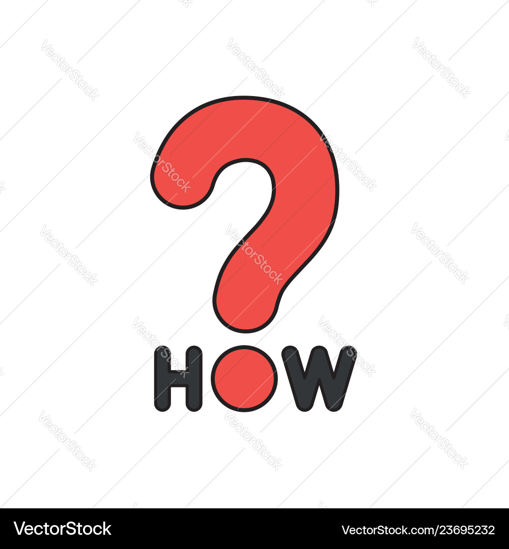 Flat design style concept how text Flat design style concept how text vector image