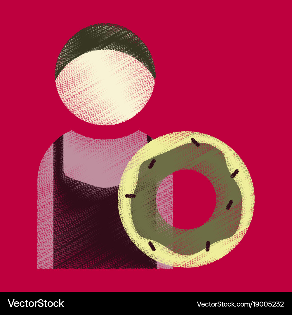 Flat icon in shading style cook donut Vector Image