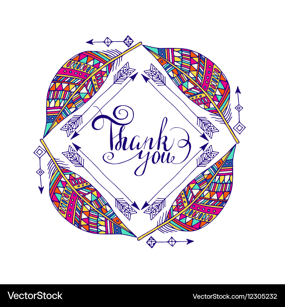 Frame for text in the ethnic style of boho vector image