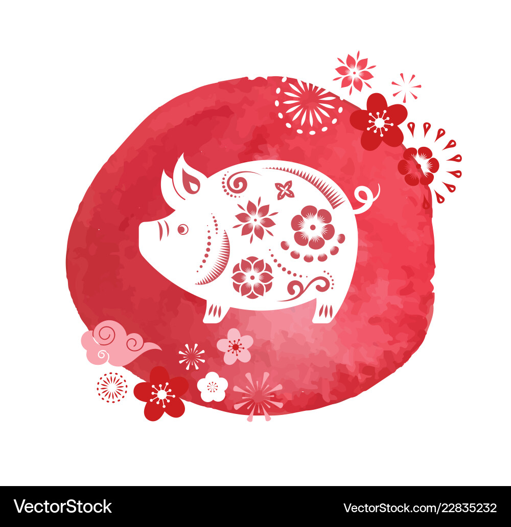 Happy chinese new year 2019 the of pig Happy chinese new year 2019 the of pig vector image