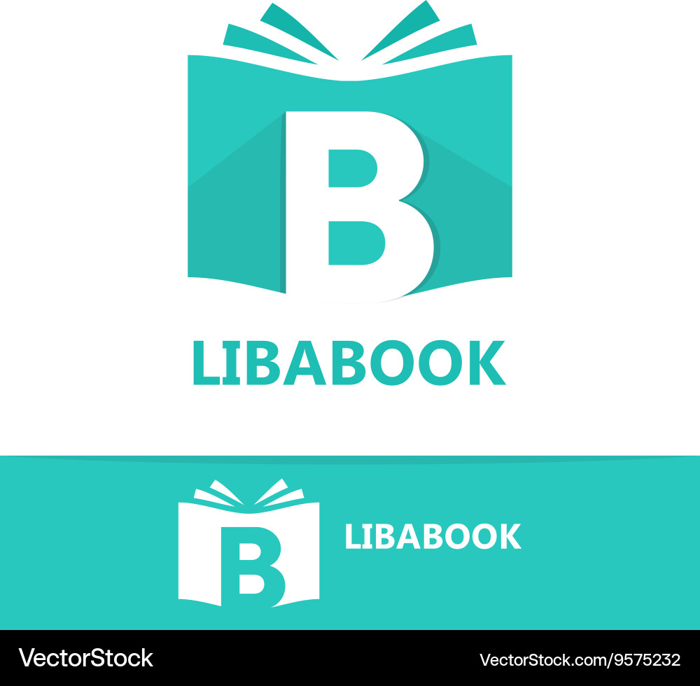Letter B Book Icon Vector Image