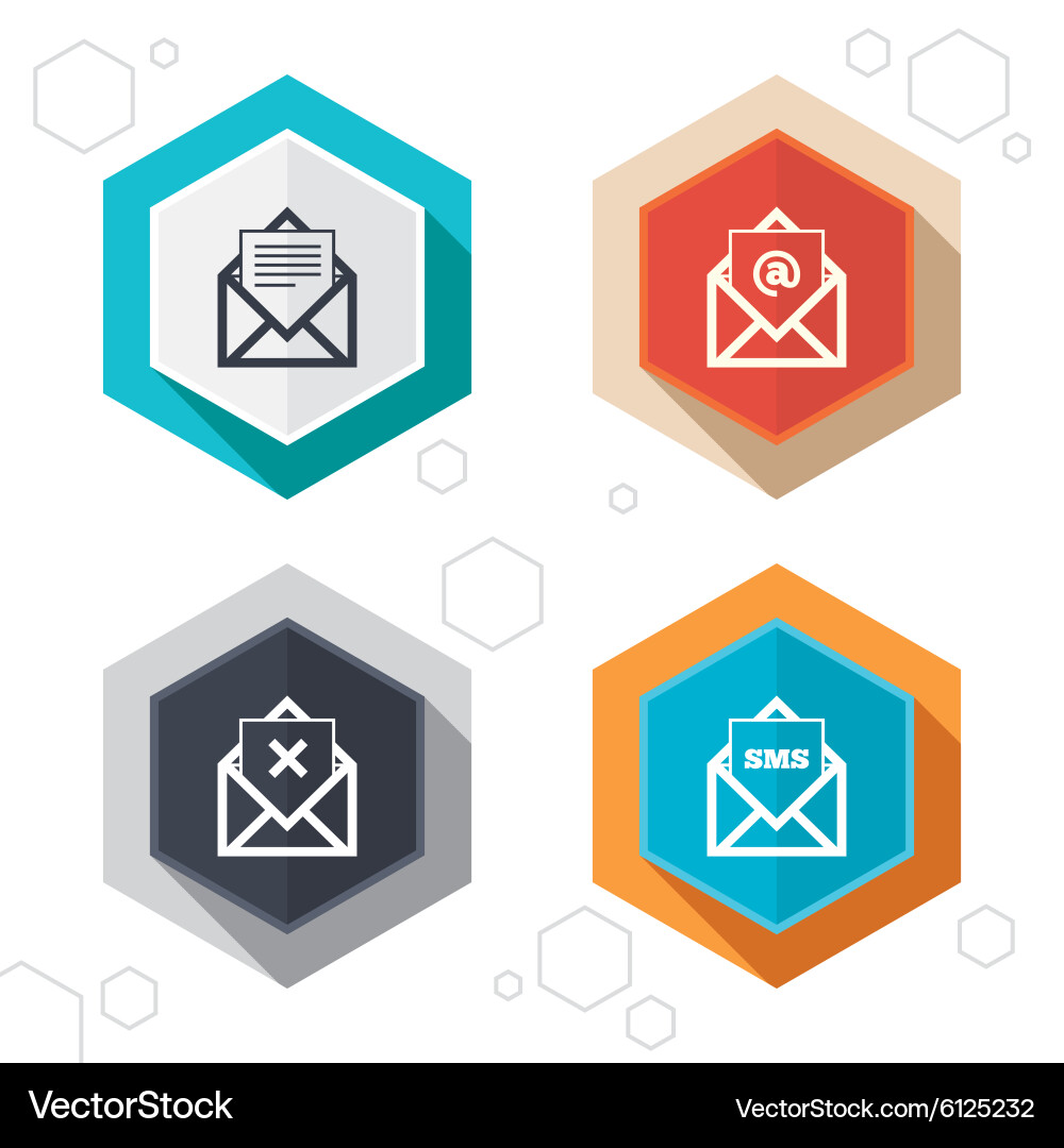 Mail envelope icons message document symbols Vector Image