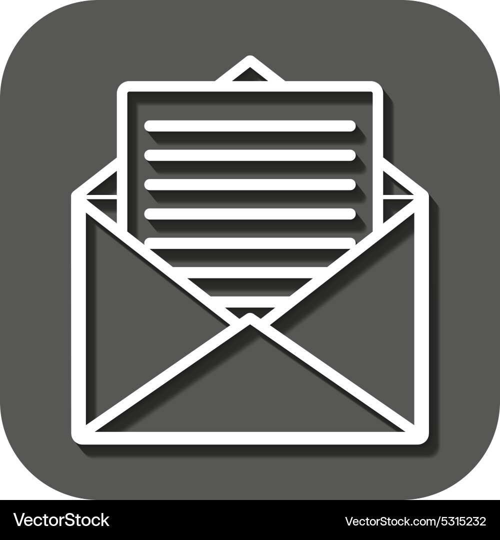 Mail icon open envelope symbol vector image