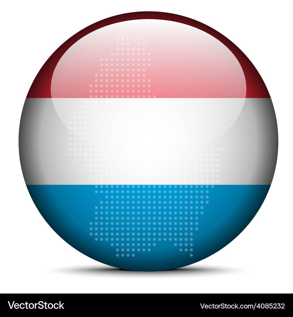 Map with dot pattern on flag button of luxembourg Map with dot pattern on flag button of luxembourg vector image