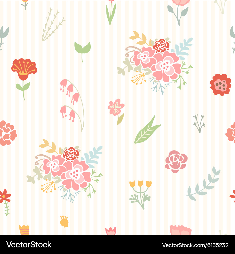 Romantic Floral Seamless Pattern Vector Image