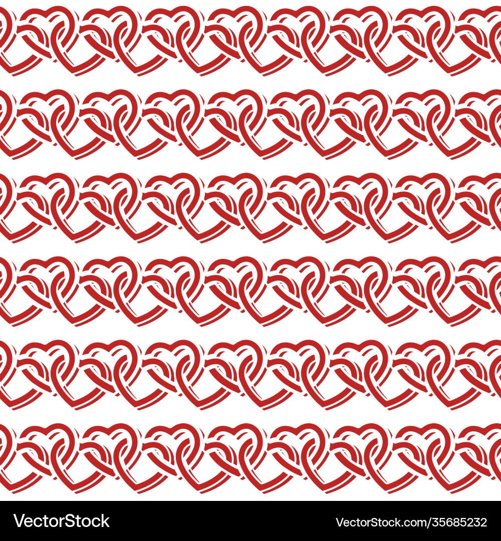 Seamless pattern with interlocking hearts Seamless pattern with interlocking hearts vector image