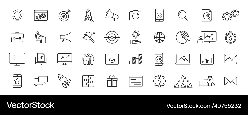 Set of 40 web development icons in line style Set of 40 web development icons in line style Vector Image