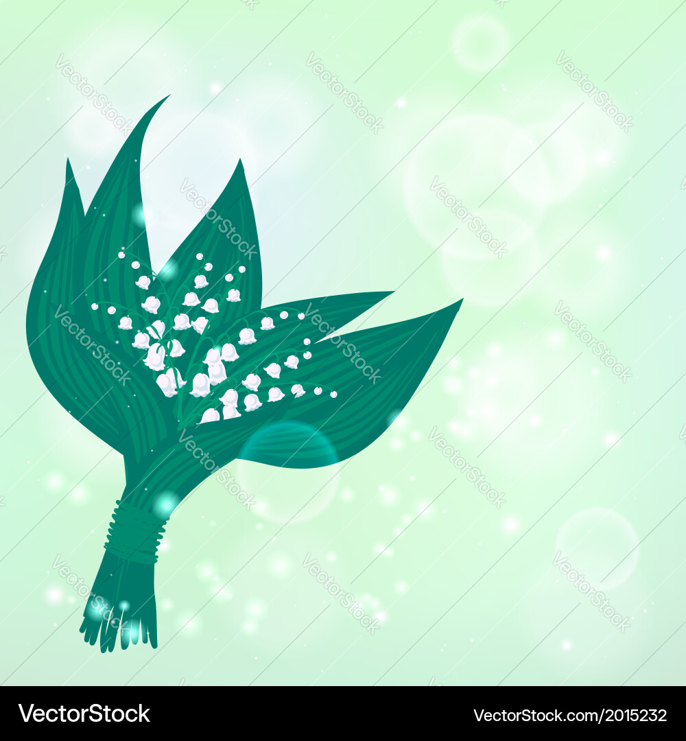 Spring background with lily-of-the-valleis vector image