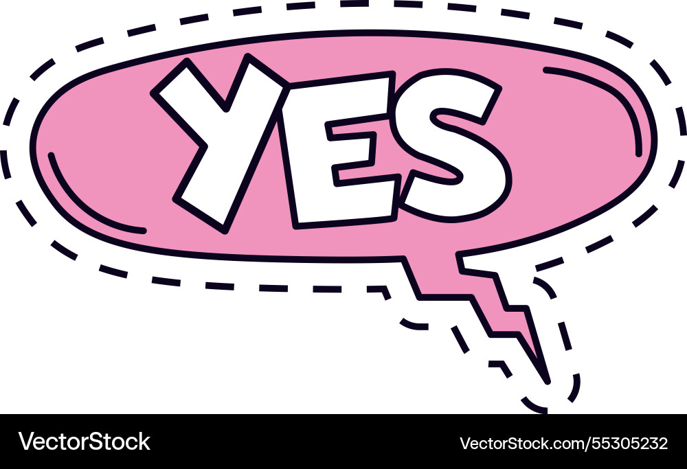 Yes lettering encouraging a positive answer Yes lettering encouraging a positive answer vector image