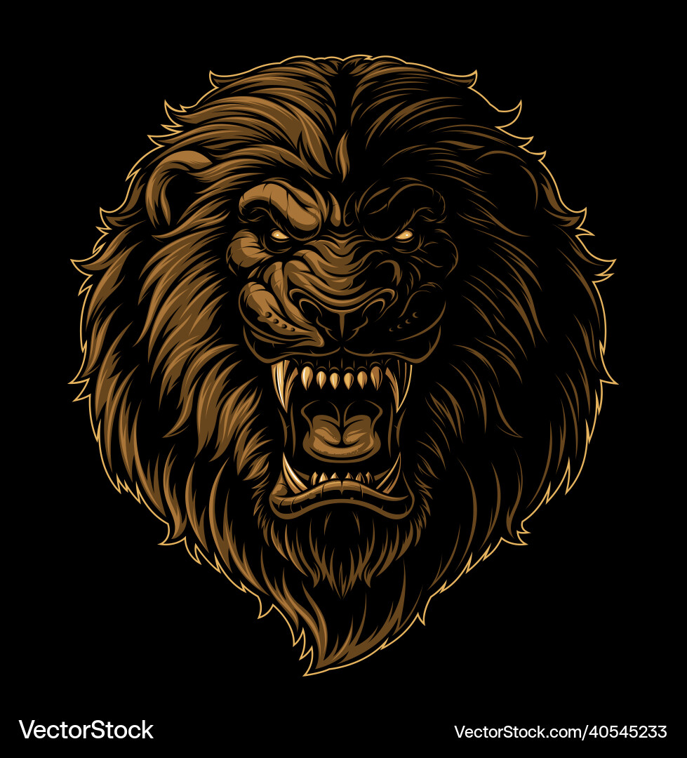 A ferocious wild lion Royalty Free Vector Image