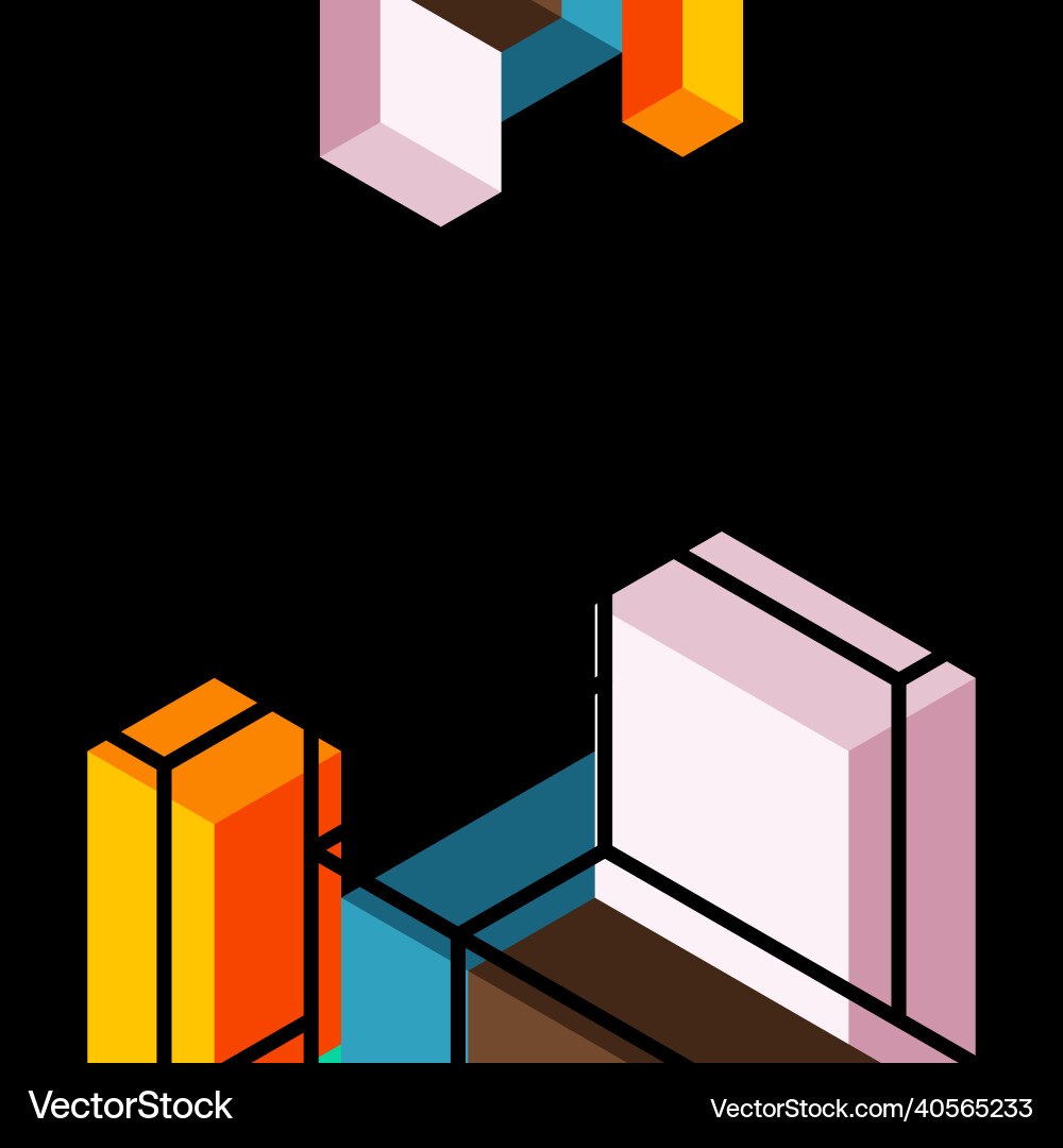 Abstract background 3d cubes cubic elements vector image