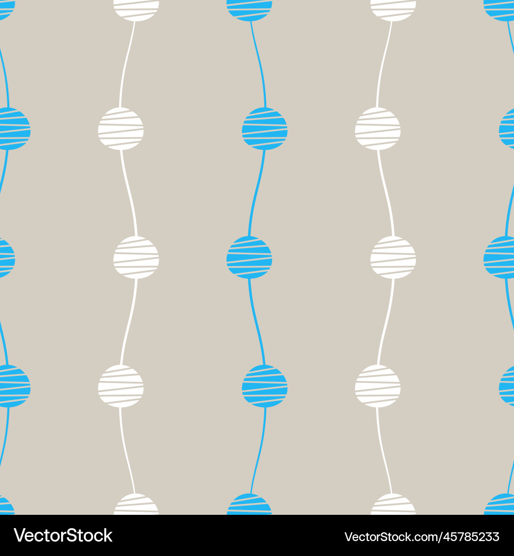 Abstract seamless pattern waves with circles vector image