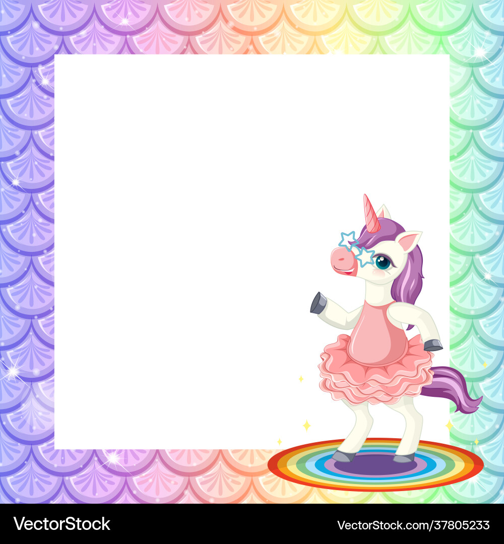Blank pastel rainbow fish scales frame template Blank pastel rainbow fish scales frame template vector image