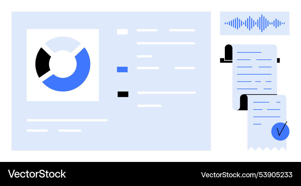 Business analytics dashboard with data vector image