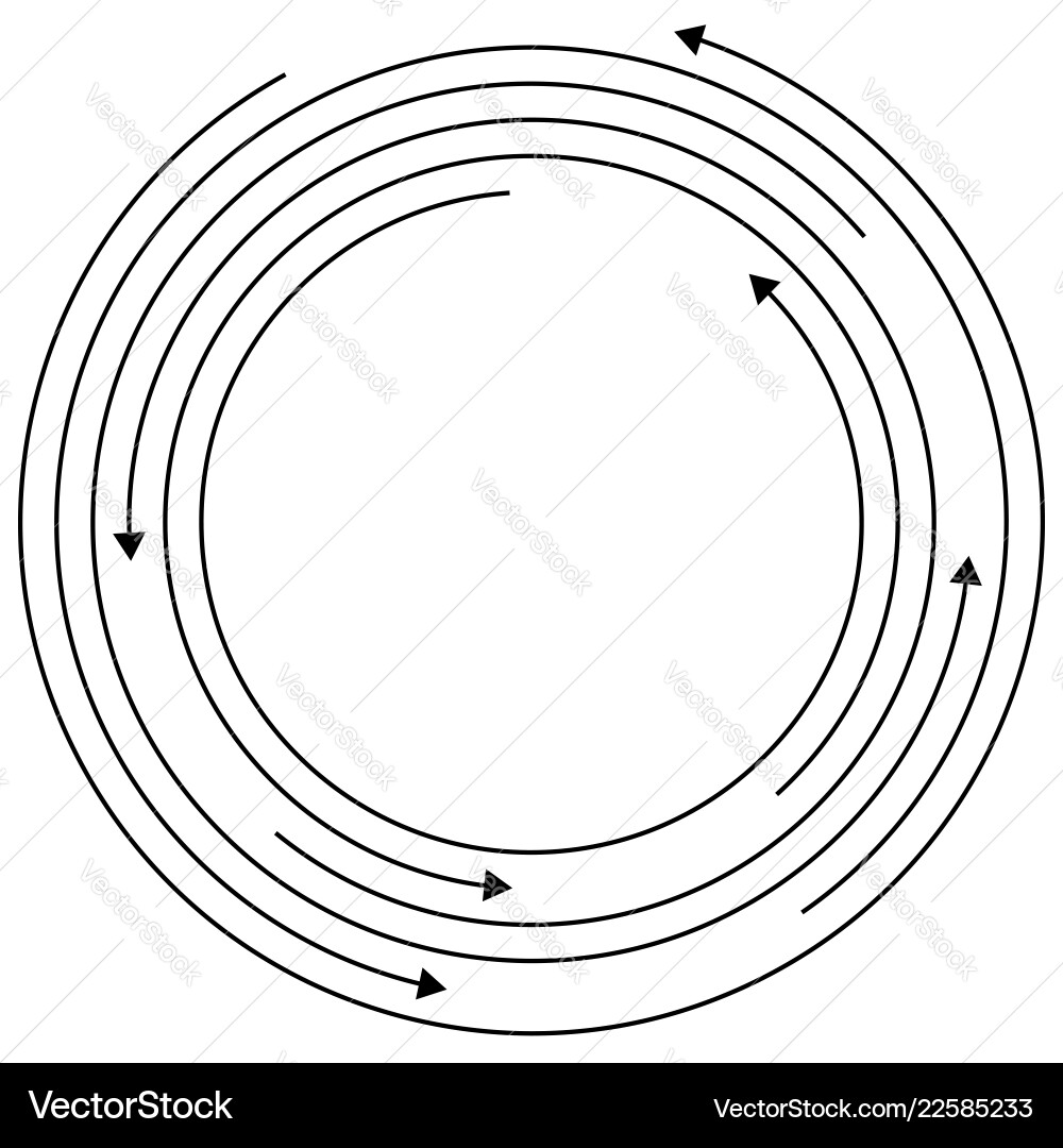 Circular arrows - random concentric circles vector image