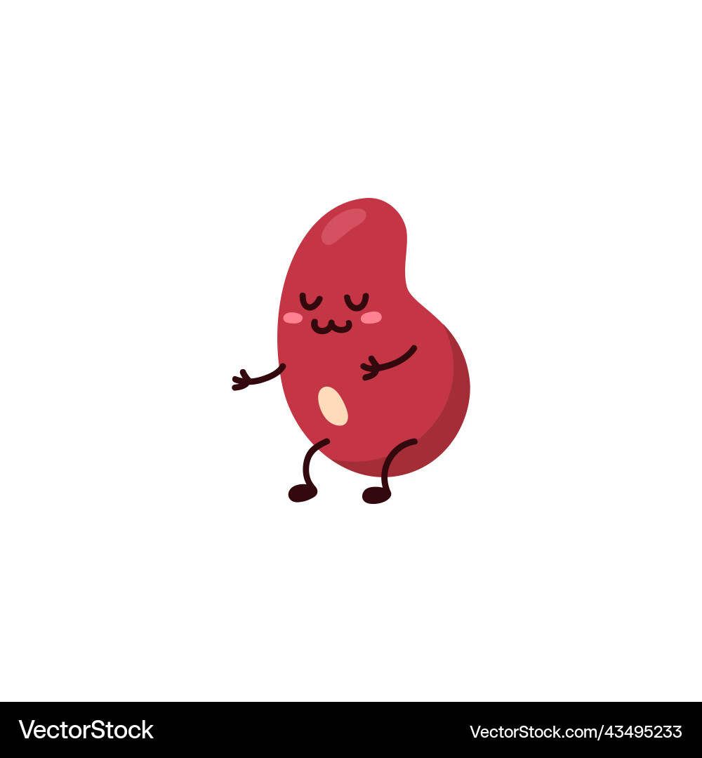 Funny kidney bean dancing with cute face flat Vector Image
