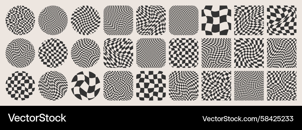 Groovy Checkerboard Pattern Vector Image