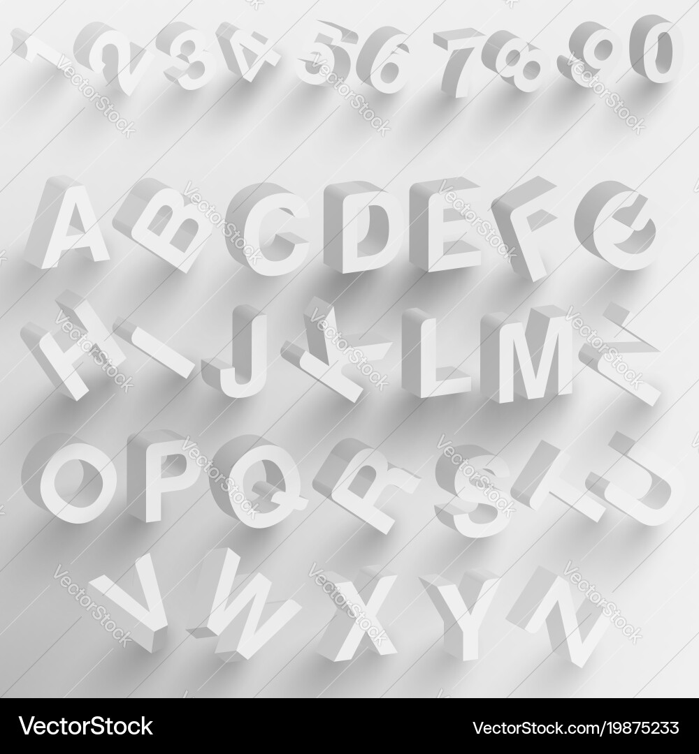Paper Font 3D Text Effect Vector Image