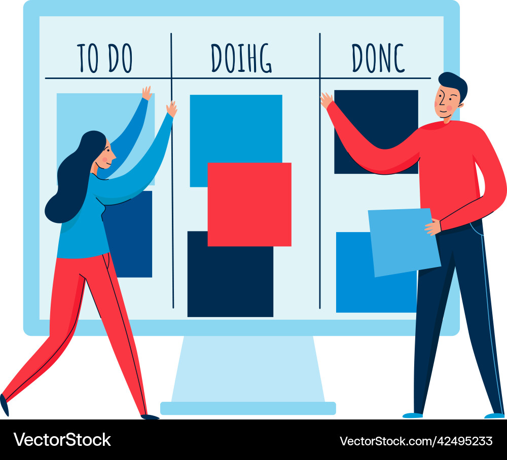 Programming task board composition Programming task board composition Vector Image