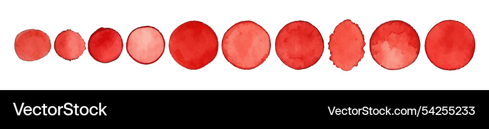 Red watercolor circle stain paint brush grunge Red watercolor circle stain paint brush grunge vector image