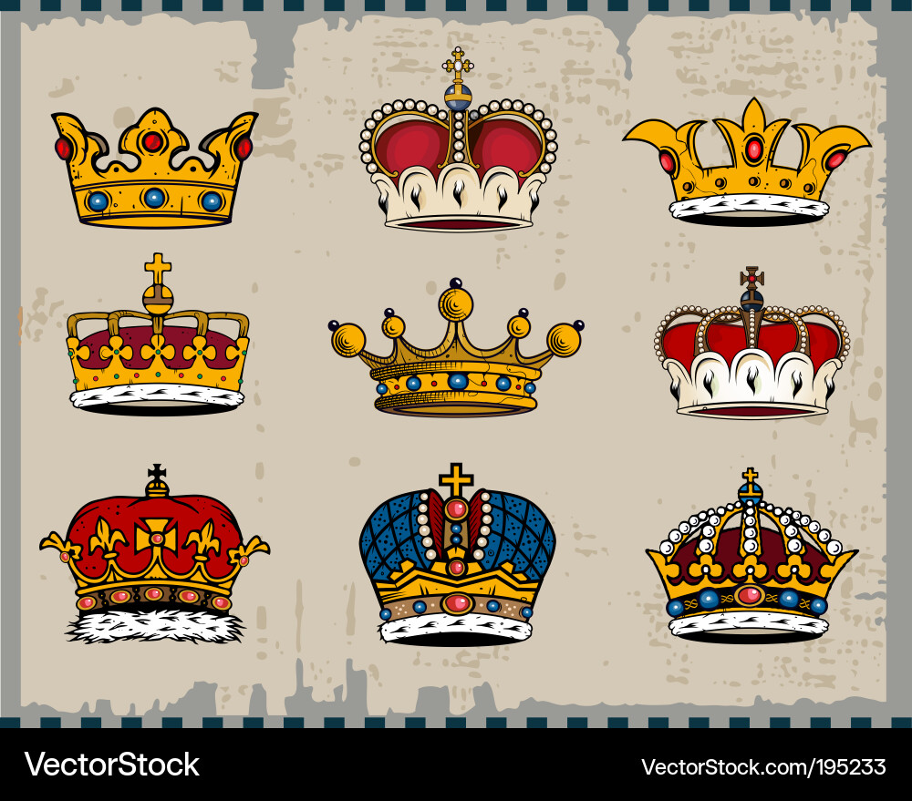 Royal crowns Royalty Free Vector Image - VectorStock