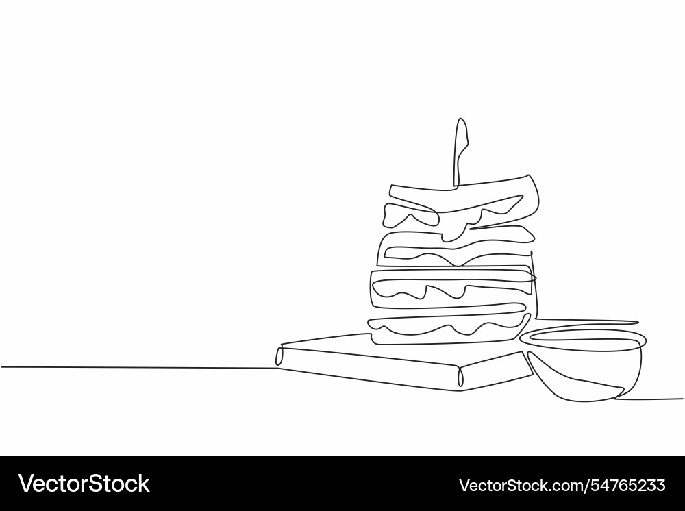 Single continuous line drawing multiple layers Single continuous line drawing multiple layers vector image