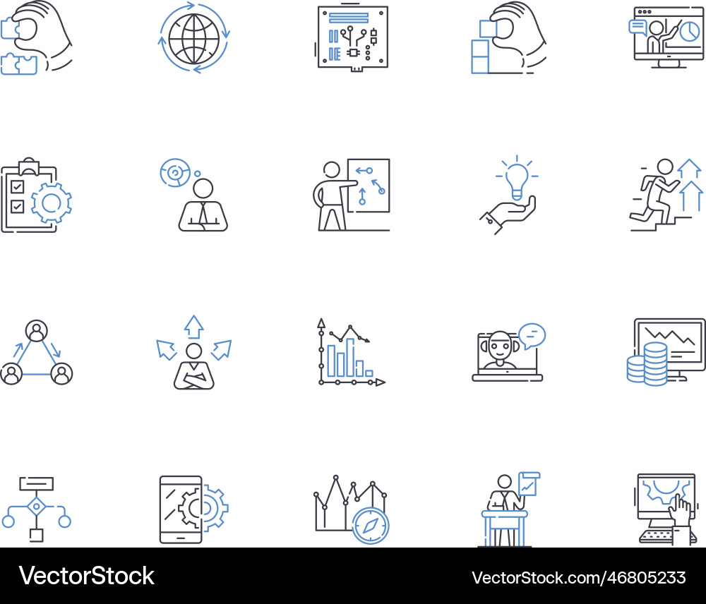 Software development line icons collection Software development line icons collection Vector Image