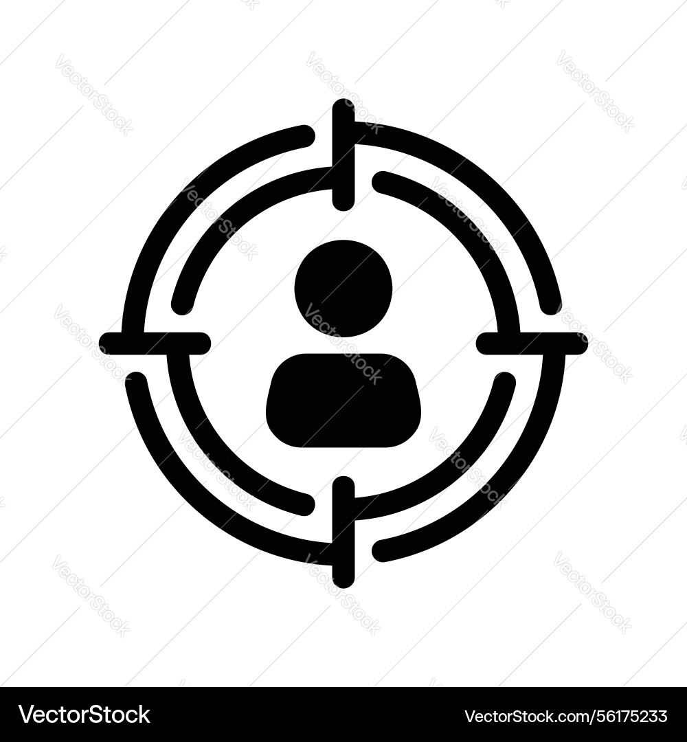 User icon within target scope indicating audience User icon within target scope indicating audience Vector Image