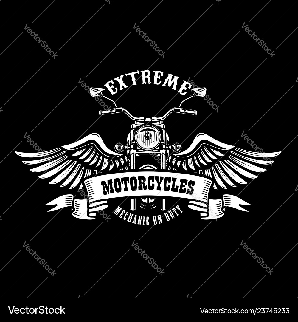 Winged Motorcycle Emblem Vector Image