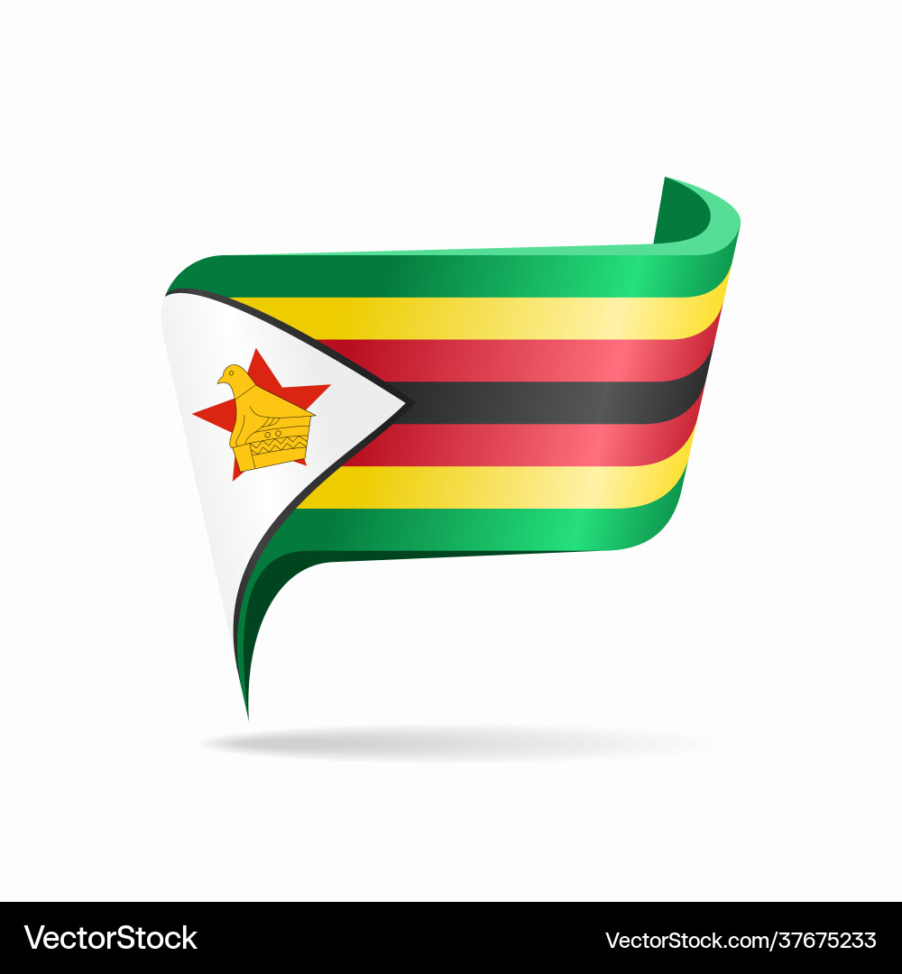 Zimbabwe Flag Pointer Map vector image