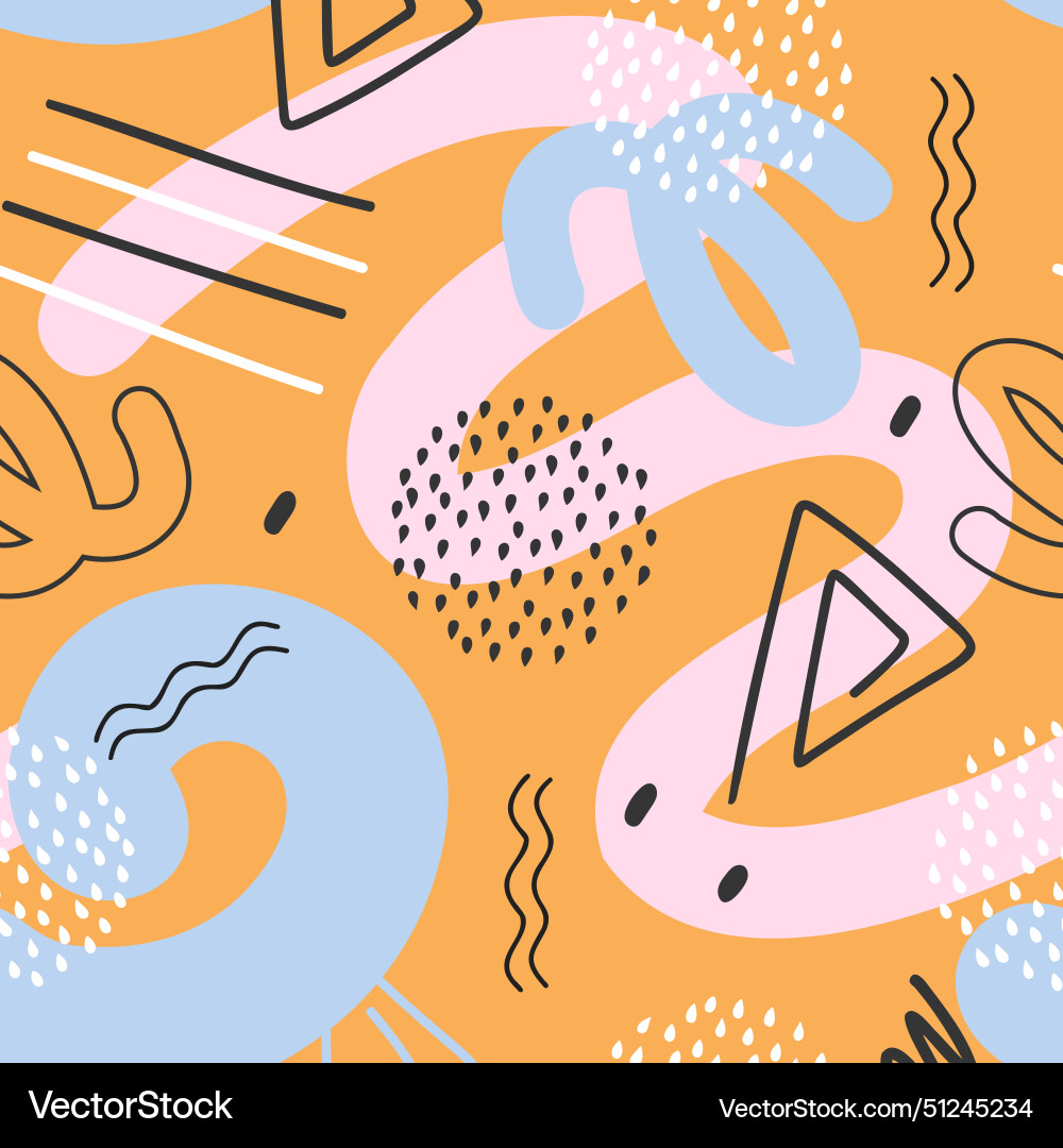 Abstract chaotic seamless pattern with doodle Abstract chaotic seamless pattern with doodle vector image