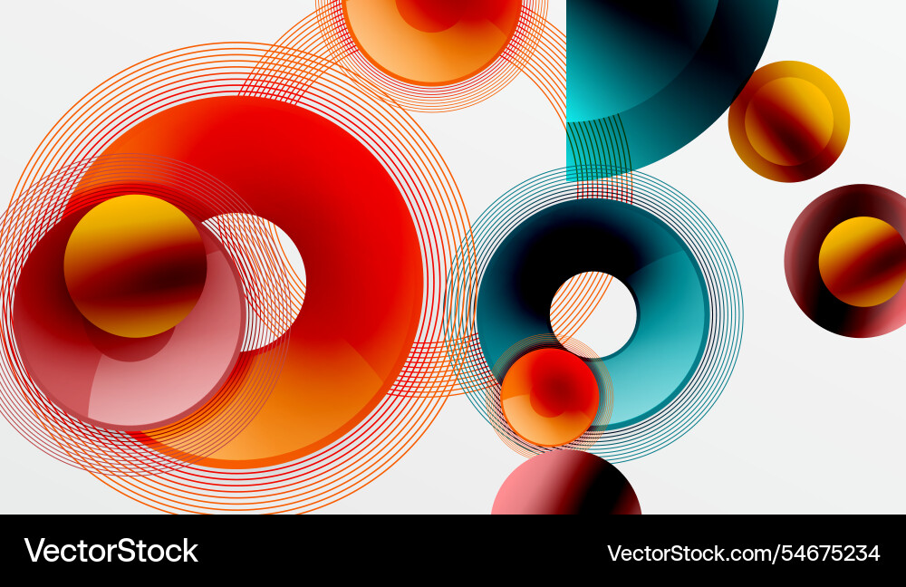 Abstract composition of overlapping circles Vector Image