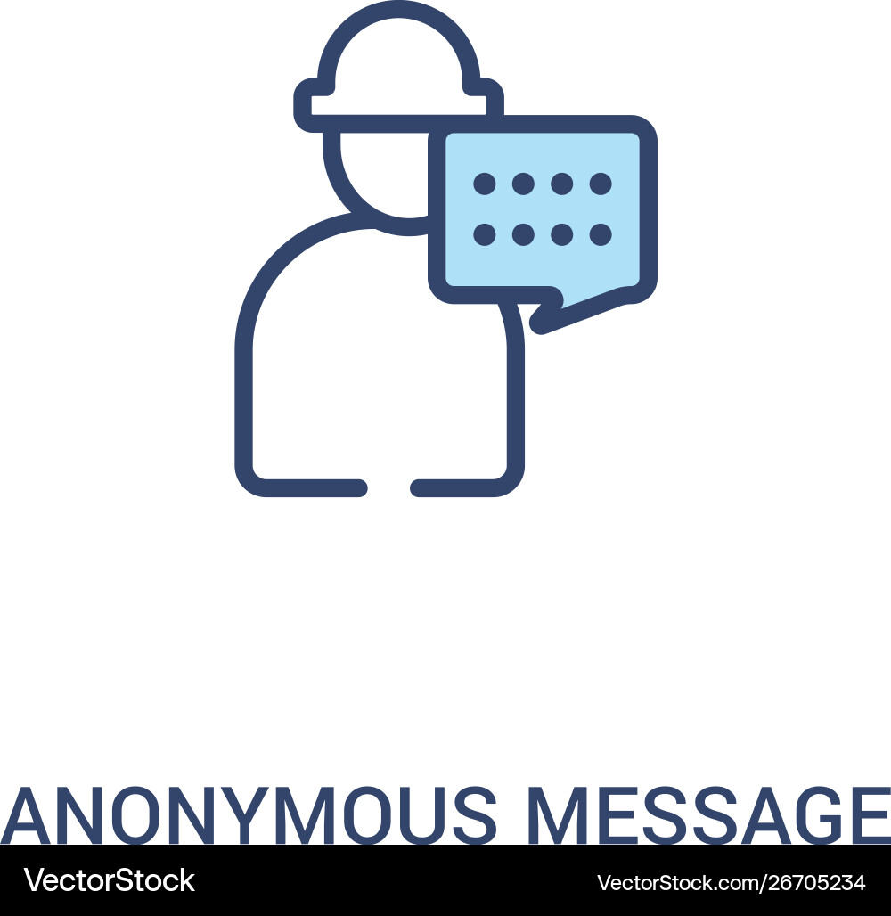 Anonymous message concept 2 colored icon simple Anonymous message concept 2 colored icon simple Vector Image