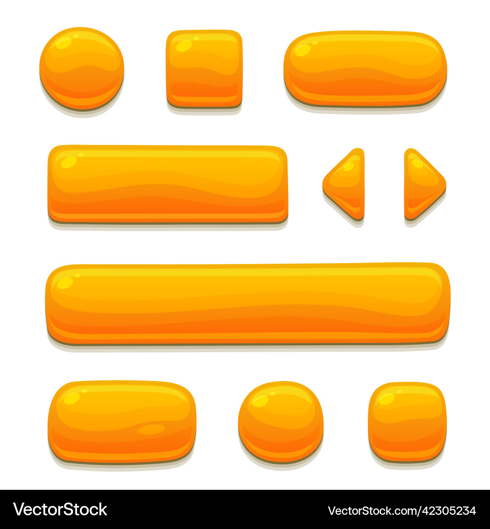 Cartoon Game Button Set vector image