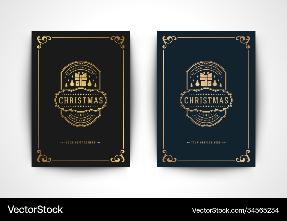 Christmas greeting card with gift box silhouette Christmas greeting card with gift box silhouette vector image