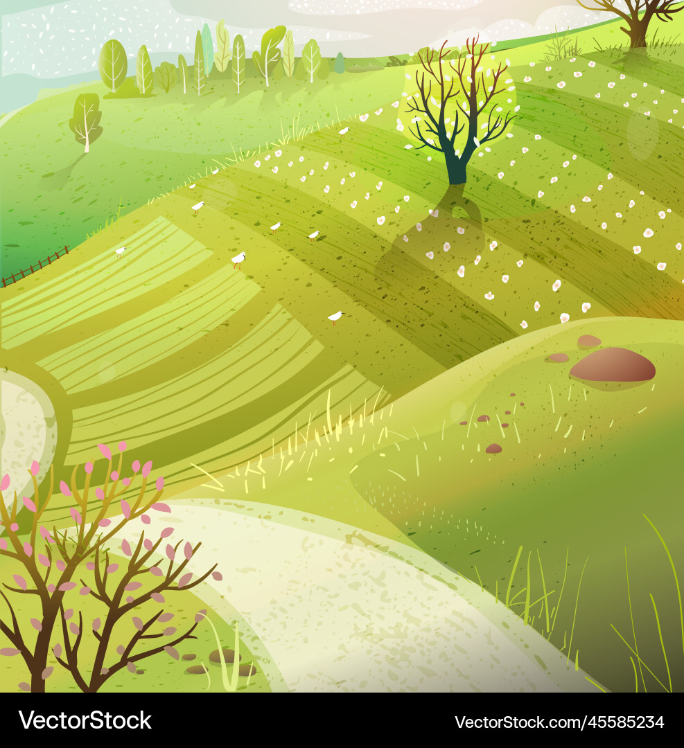 Country road or path rustic scenery wallpaper Vector Image