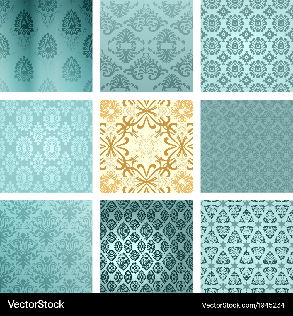 Damask Pattern Set vector image