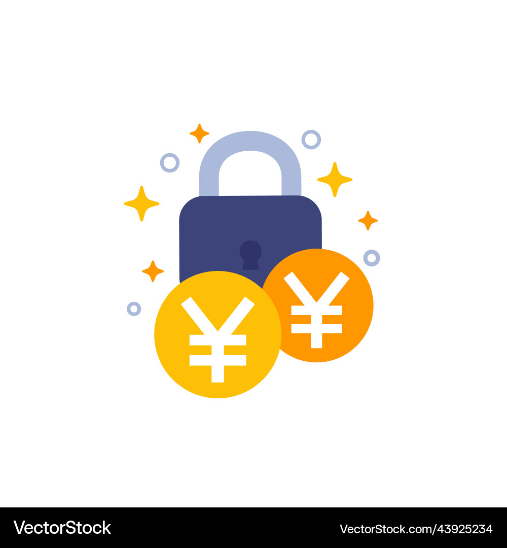 Fixed cost or price icon with yuan Vector Image