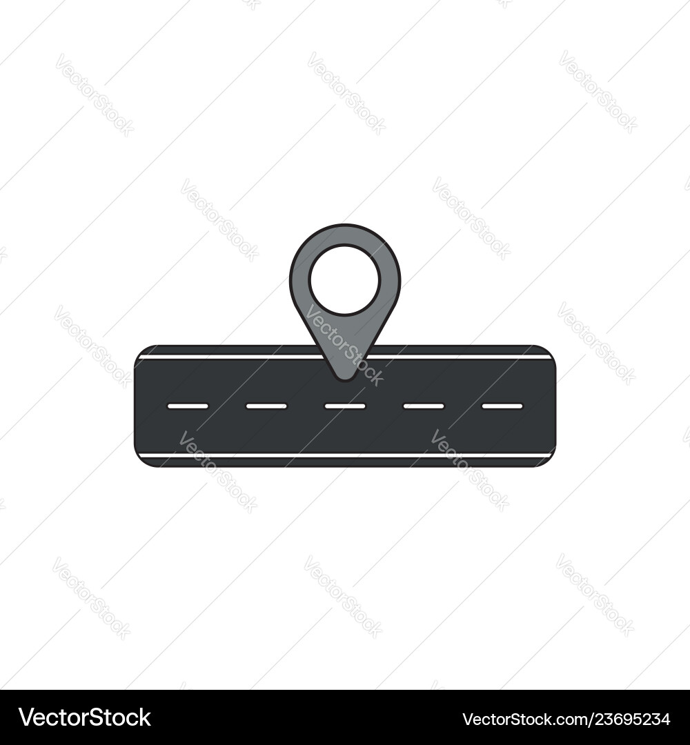 Flat design style concept of road and pointer vector image